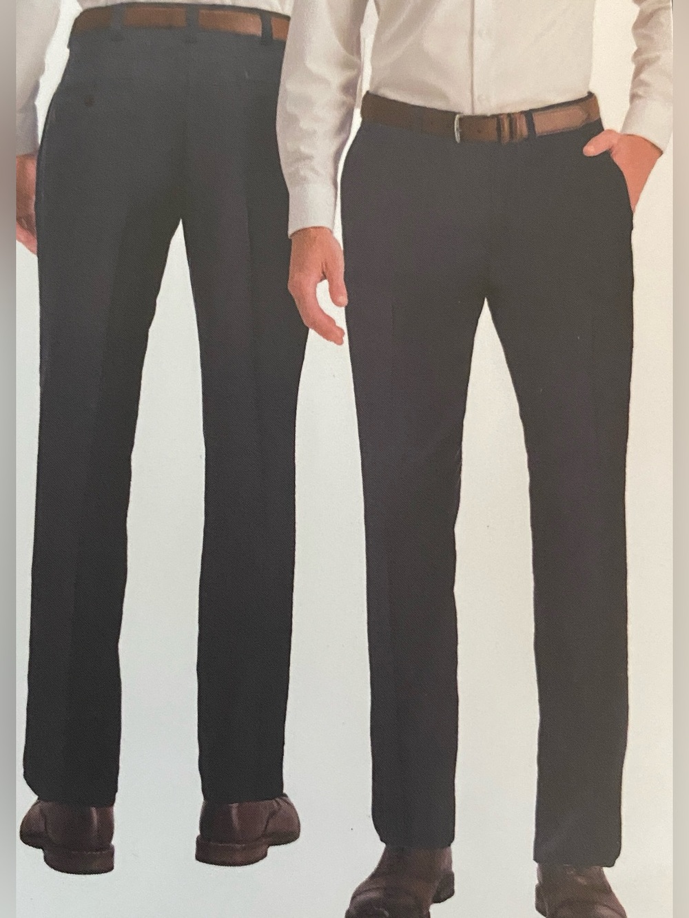 NEW 38 x 30 Men's Haggar Dress Pants Straight Fit Flex Waistband Polyester Navy